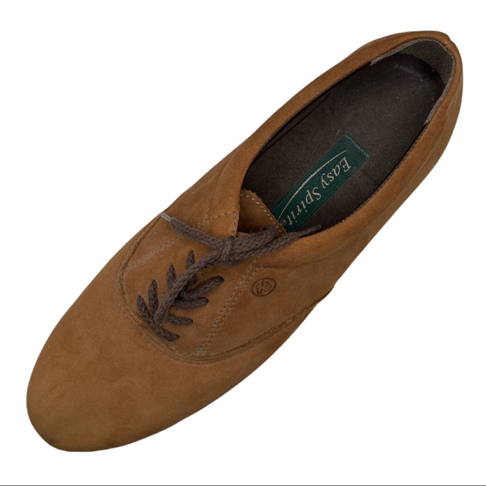 Easy Spirit Women's Motion Lace up Oxford Brown Suede Leather Size 7.5